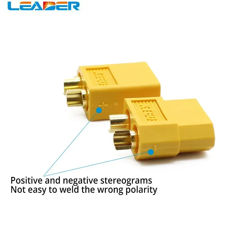 

LEADER SOLAR High Quality -100 Pairs/bag XT60 Bullet Plug Connectors Male and Female for RC Lipo Battery RC Battery Connector