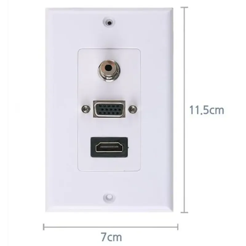 Solderless Audio DC3.5 Female HDMI Compatible VGA Panel With Direct Wall Plug Computer Socket High-Definition Plug