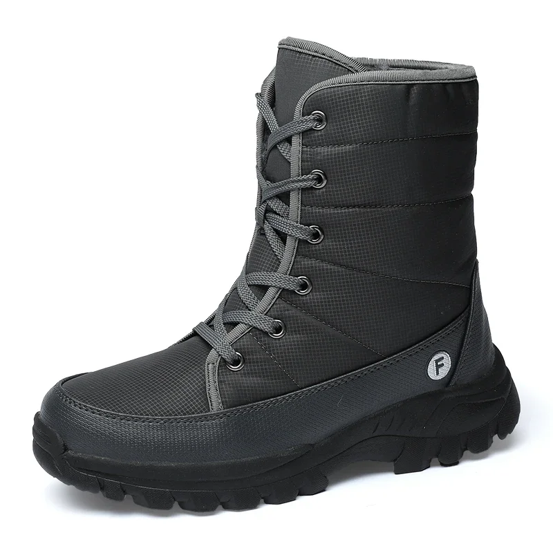 Botas de nieve para hombre, zapatos de felpa gruesa, impermeables, antideslizantes, mantienen el calor, talla grande 46, para exteriores, invierno, novedad