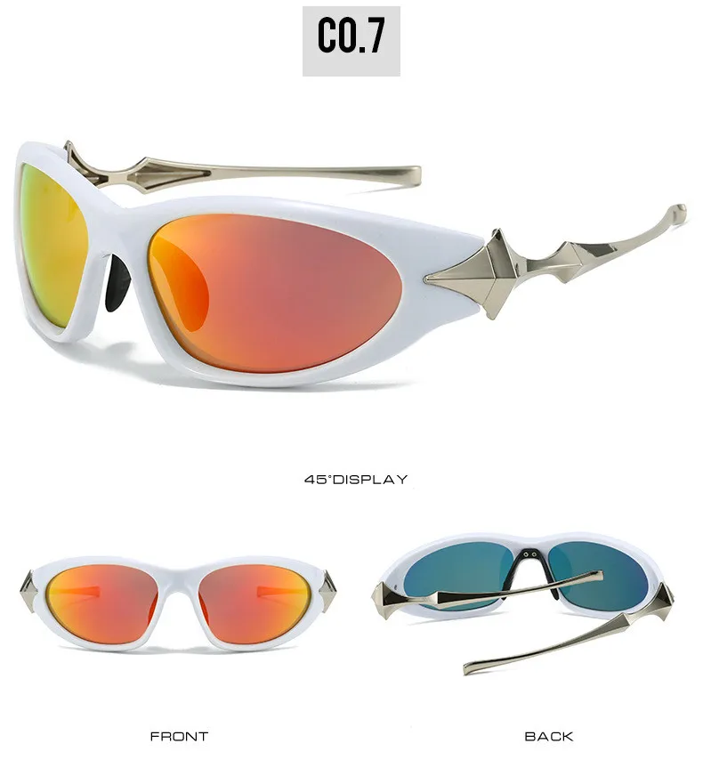 Steampunk Cat Eye Sonnenbrille Frauen neue Mode übergroße Punk Sonnenbrille für Damen Retro 2000's Brille y2k Accessoires – Detail 15
