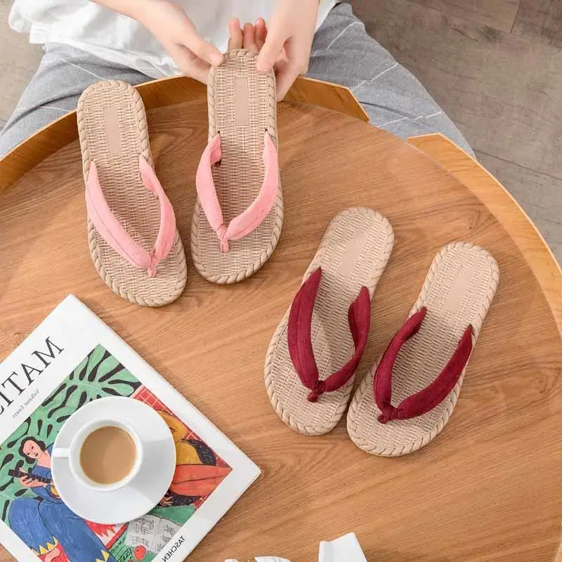 Women's Summer Sandals Slippers Soft Bottom Flat Replacement  Shinobu Cosplay Yorimi Wife Sen'i Wooden Clogs
