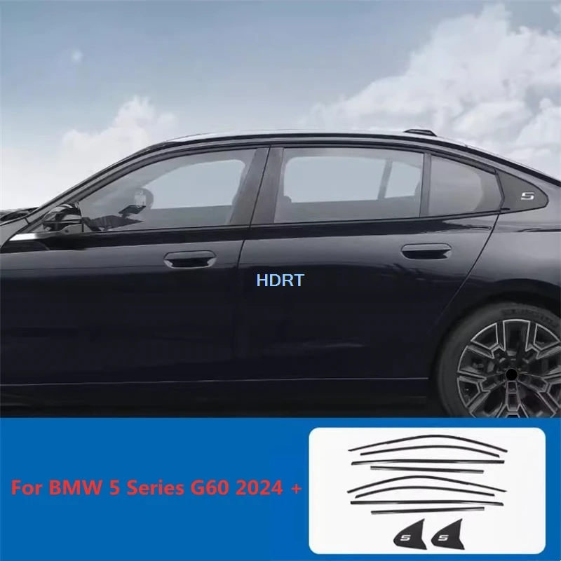 Fit For BMW 5 Series G60 2024 + Car Style Window Molding Glass Side Trim Strip Protector Decoration Accessories Exterior Sticker