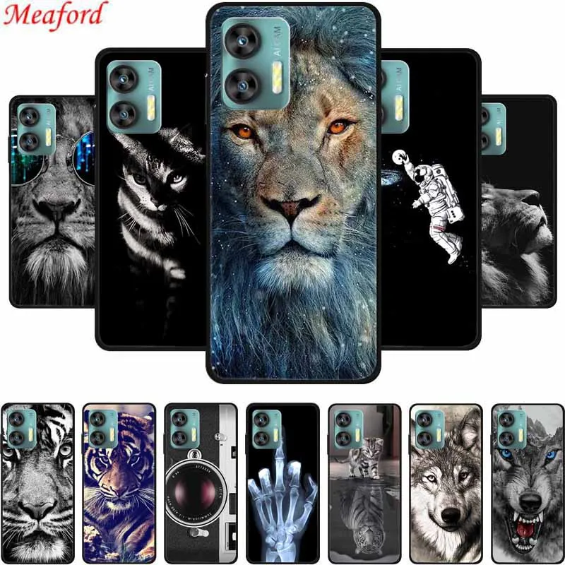 

For OUKITEL C35 Phone Case Cover C 35 Lion Tiger Wolf Black Silicone Soft Back Cover Cases For Oukitel C36 Case 6.56" C 36 Coque