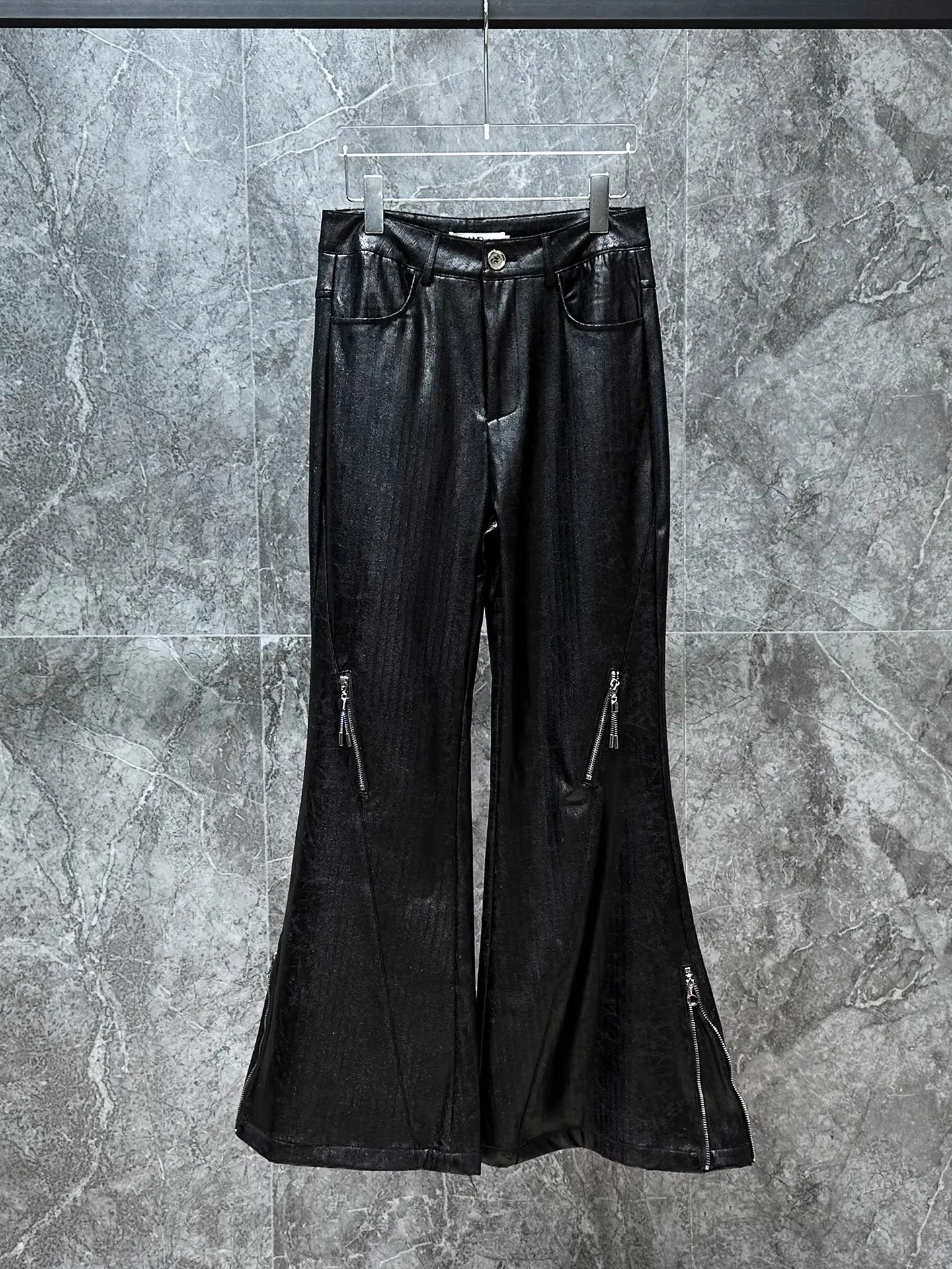 

Owen Seak Men's Bell-Bottoms Pants Cargo Casual Loose Autumn Black Designer Luxury Long Trousers