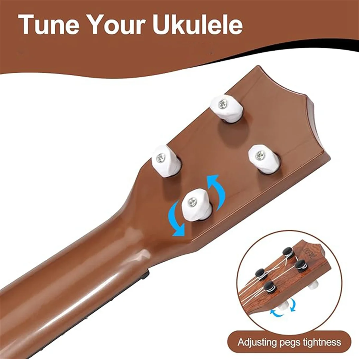 Ukulele JE4 à cordes pour enfants, mini JEChildren, instruments de musique, jouets avec médiators pour tout-petits, A, 17 pouces