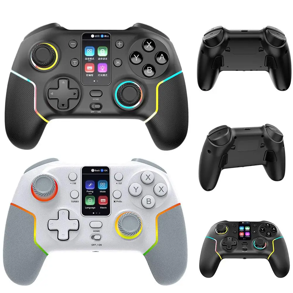 Controlador de jogo multifuncional sem fio Bluetooth com tela para PC Android IOS Switch - Suporte multi plataforma