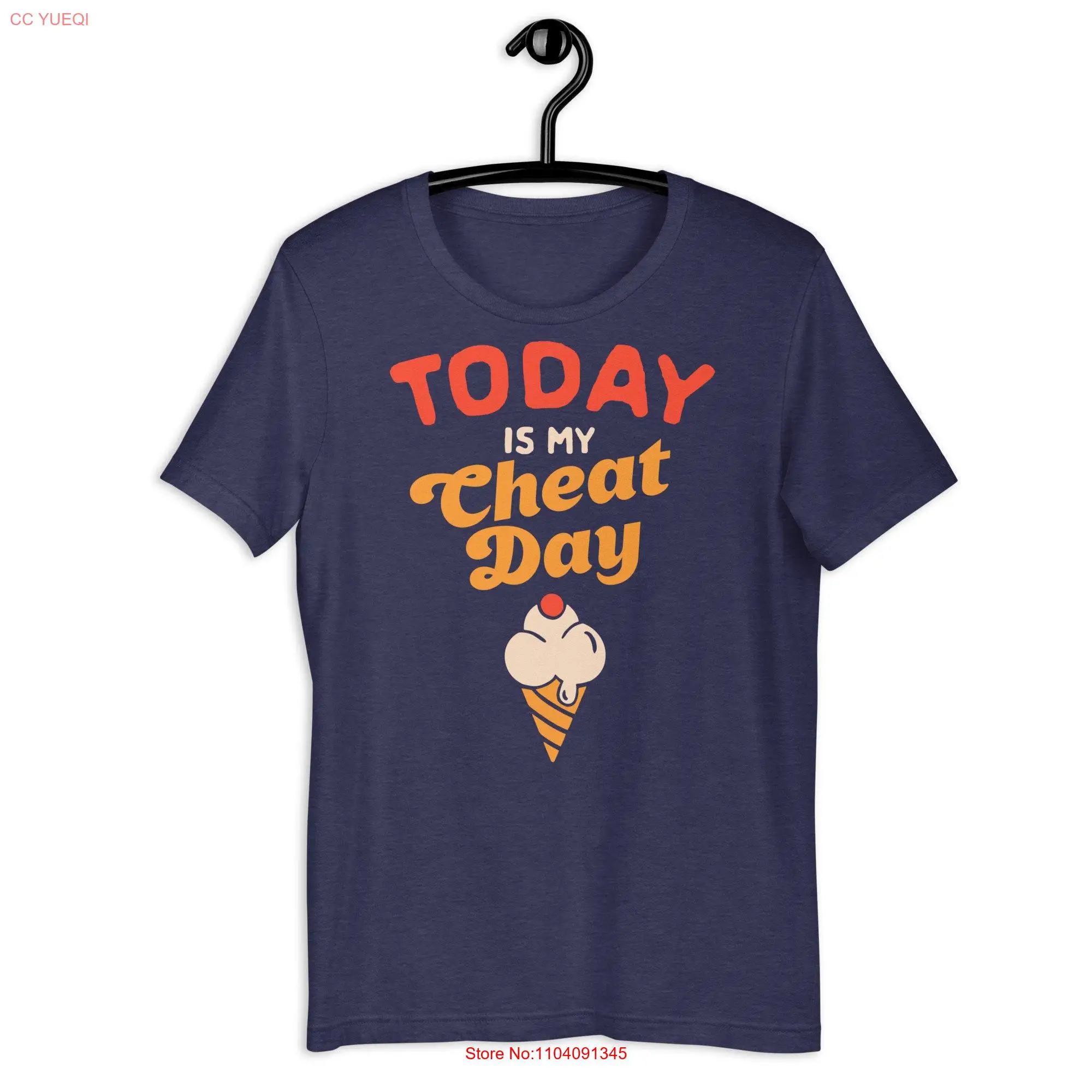 Today Is My Cheat Day T Shirt Funny Ice Cream Lover Food Dieting Humor  long or short sleeves