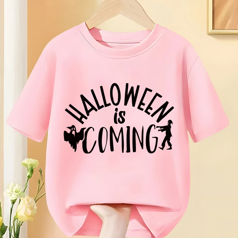 Happy Halloween Party Graphic Children's Y2k Tops T-Shirt Girls Boys Short Sleeve Tees Harajuku Halloween Is Coming Clothing