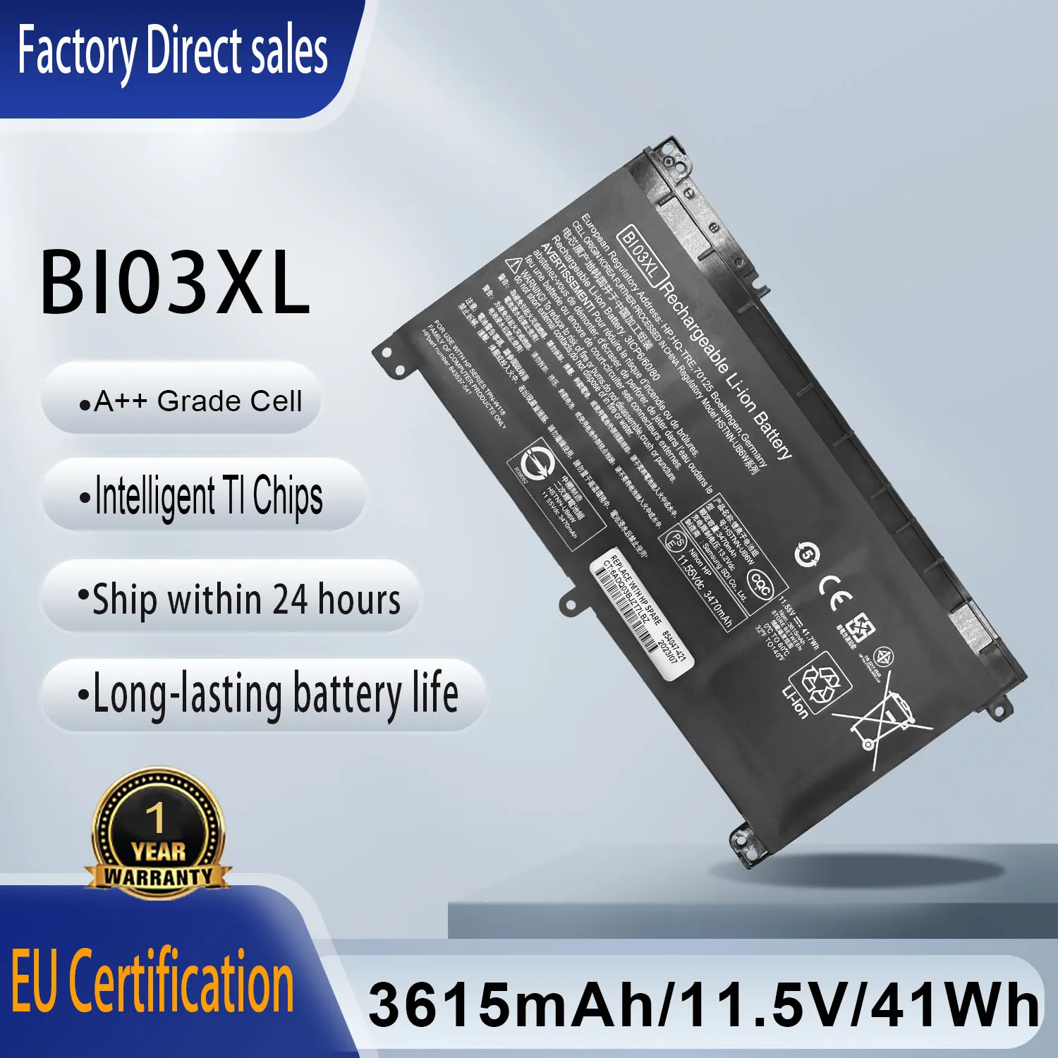 BI03XL 0N03XL 844203-850 Laptop Battery For HP Pavilion X360 M3-U M3-U001DX 13-U HSTNN-UB6W 915486-855 Stream14-AX000 14-AX010W9