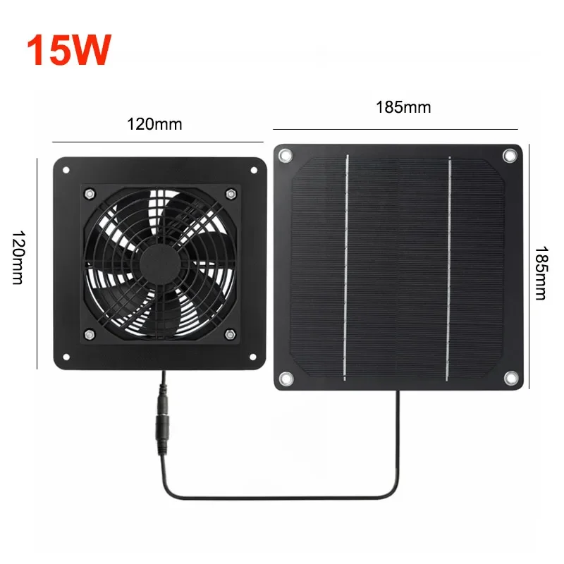 

15W/30W Solar Exhaust Fan Air Extractor 12V Mini Ventilator Solar Cell Panel Powered Fan for Dog Chicken House Greenhouse RV