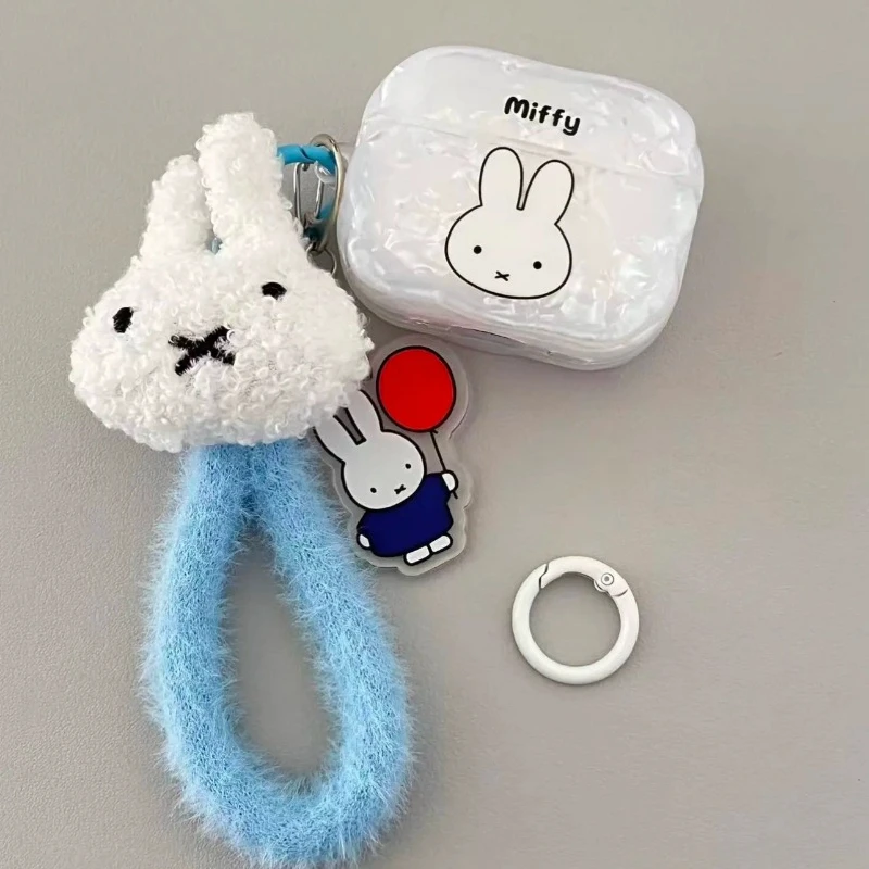Miffy Kawaii Anime Cartoon Rabbit Wireless Bluetooth Headphone Set White Shell Pattern Simple for AirPodsPro Protective Cover