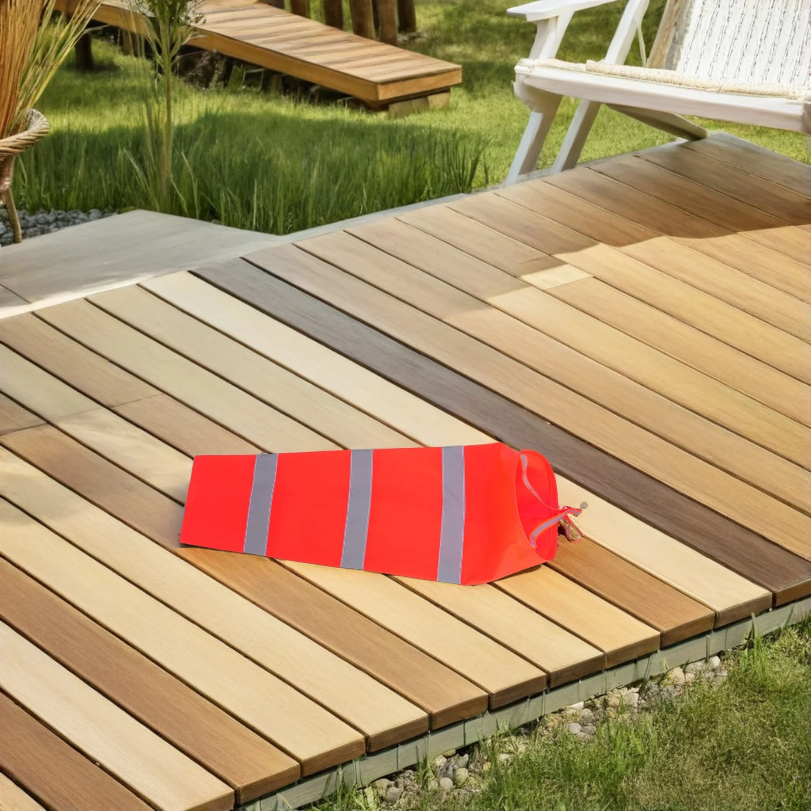 

2Pcs Durable Oxford Fabric Orange Windsock Reflective Outdoor Wind Direction Indicator for Gardens Golf