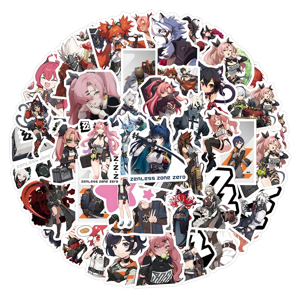 60PCS Game Zenless Zone Zero Sticker Cool Graffiti Decoration Laptop Guitar Scrapbook Luggage Waterproof Decal Kids Toy