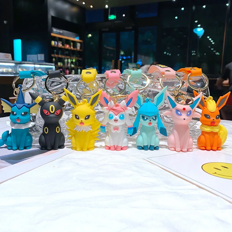 

Pokemon Pikachu Keychain Toys Pendant Kawaii Pikachu Eevee Gengar Cubone Anime Acrylic Keychain Dolls Backpack Pendant Jewelry