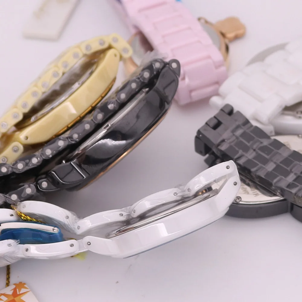 Top Women's Ceramic Watch Mother-of-pearl Japan Quartz Elegant Clock Fashion Hours Ceramic Bracelet Birthday Gift No Box