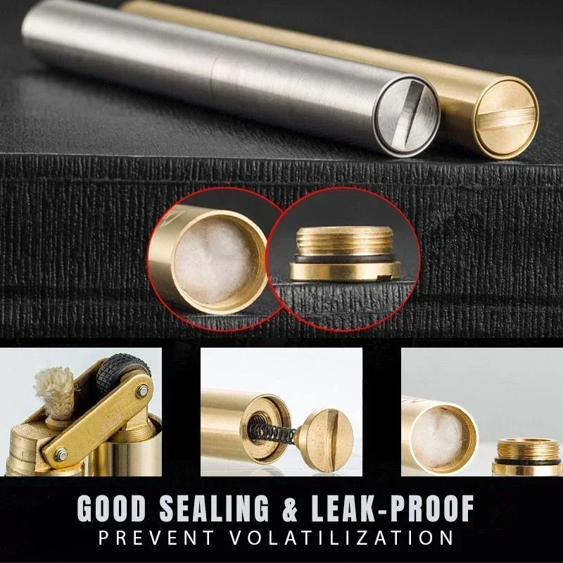 Nunchakus Lighter for Men Dad Husband Christmas Gift Vintage Lighter Nunchucks Kerosene Lighter Windproof Brass Stainless Steel