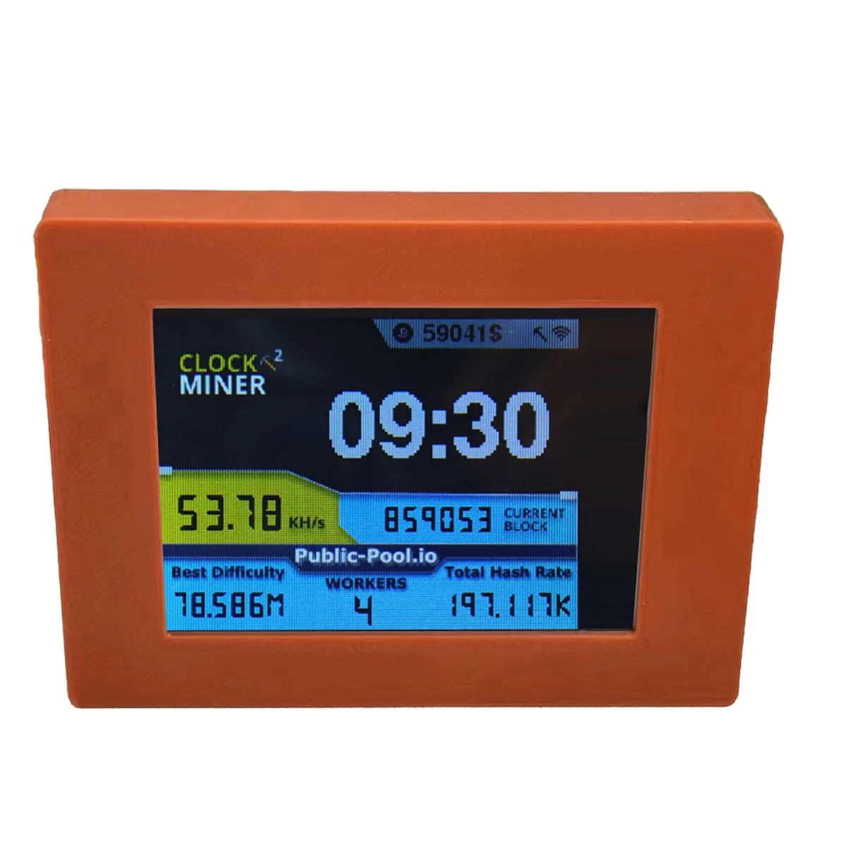 Nerdminer V2 Miner 56KH/S 2,8-calowy wyświetlacz LCD BTC Loteria Miner Bitcoin Solo Miner Nerd Miner Brązowy