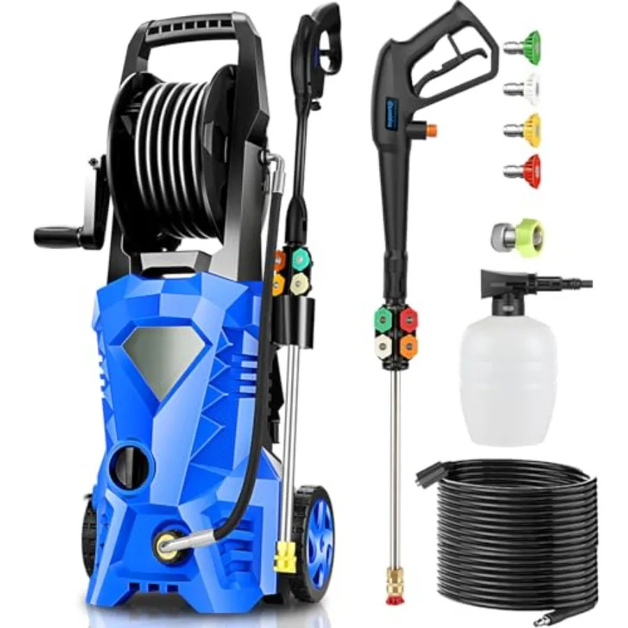 Electric Pressure Washer 5000 PSI 2.8 GPM for Home, Car Washing, Fence Cleaning, Patio Blue, Heavy-Duty ABS Housing, Quick-Conn