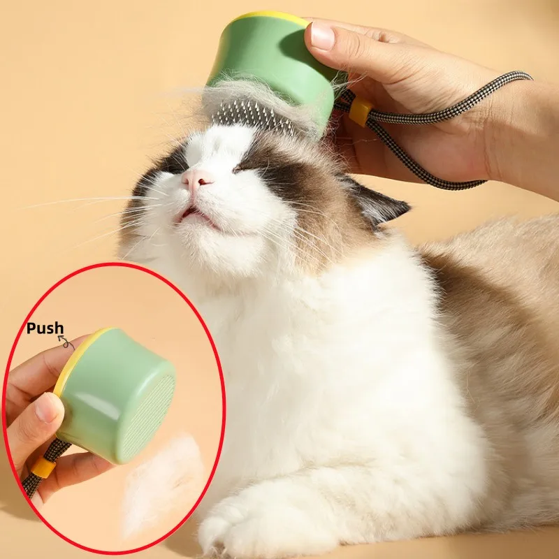 

Cat Brush Portable Cats Comb Massage Cat Brush Pet Hair Remover Self-cleaning Dog Comb One Click Combs for Pet Hair Knot Opening