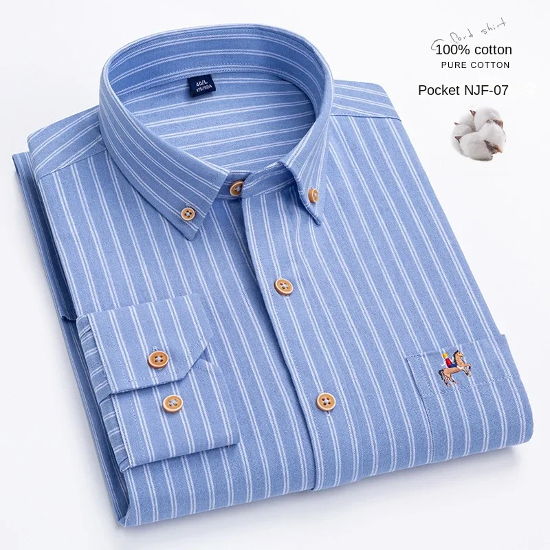 Increase men's Oxford long-sleeved shirt wholesale Paul Oxford young and middle-aged cotton business leisure group purchase.