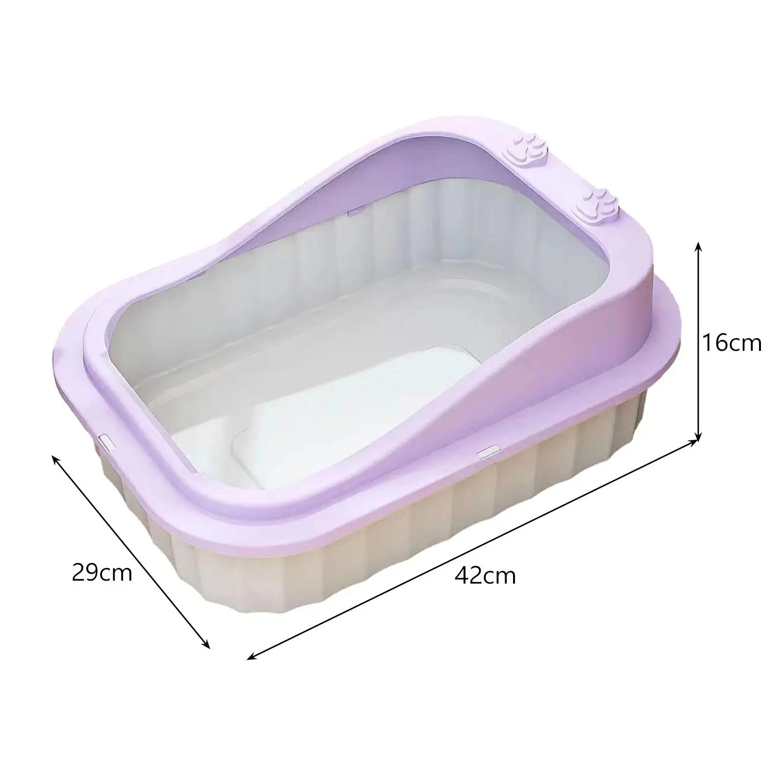 Cat Litter Box for Indoor Cats Pets Supplies High Sides Cat Deep Toilet Cat Bedpan Pet Litter Pan for All Kinds of Cat Litter