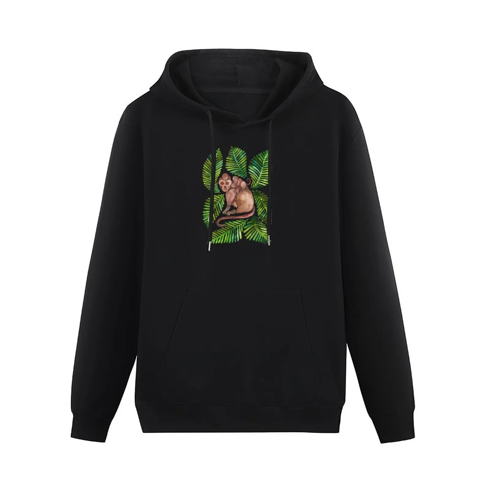 Monkey Cuddles – Tropical Green Pullover Hoodie men's clothes clothes for men hoodie