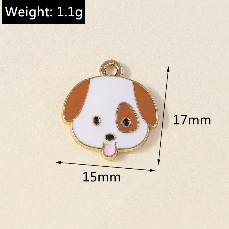 Leslie 10pcs Enamel Cartoon Animal Puppy Dog Husky Charm for Jewelry Making Crafting DIY Bracelet Necklace Earring Pendant