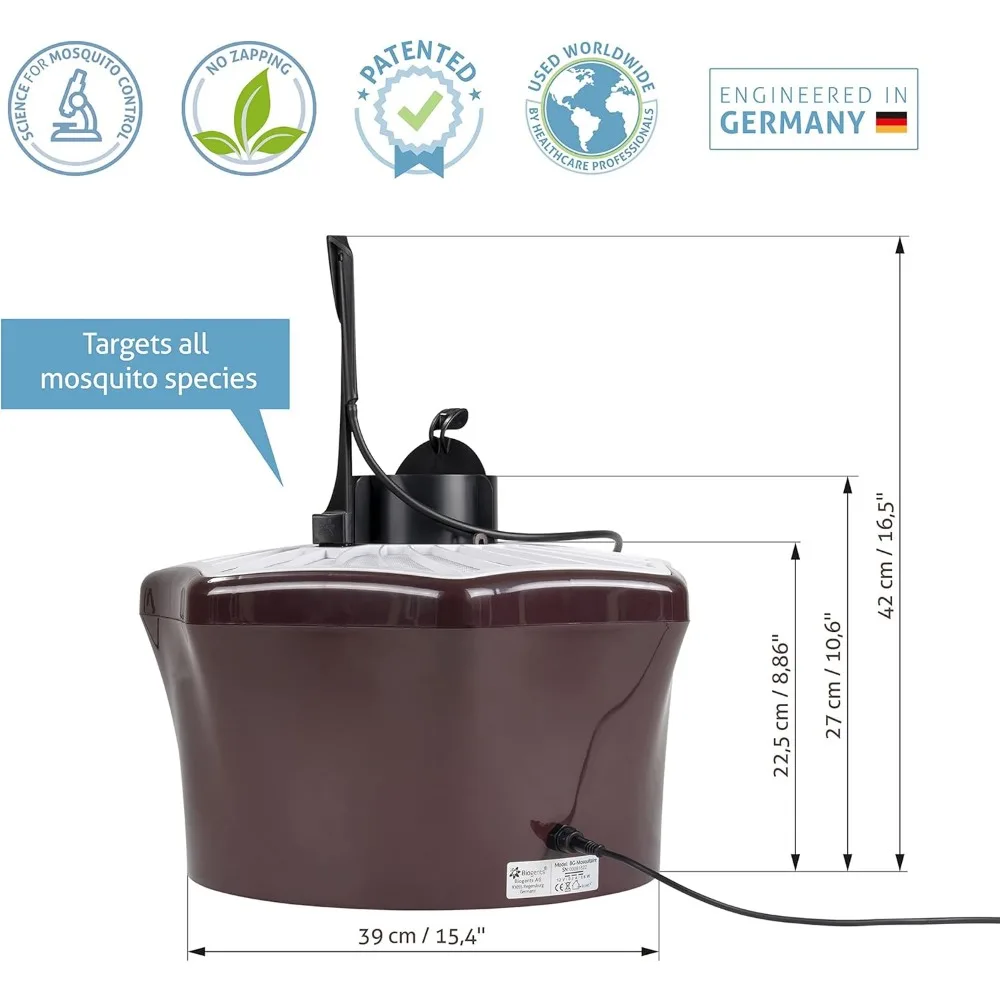 Trampa para mosquitos de CO2 - Juego de cebo para mosquitos y CO2 dulces - Eficaz contra todas las especies - Trampa para mosquitos para patio y exteriores