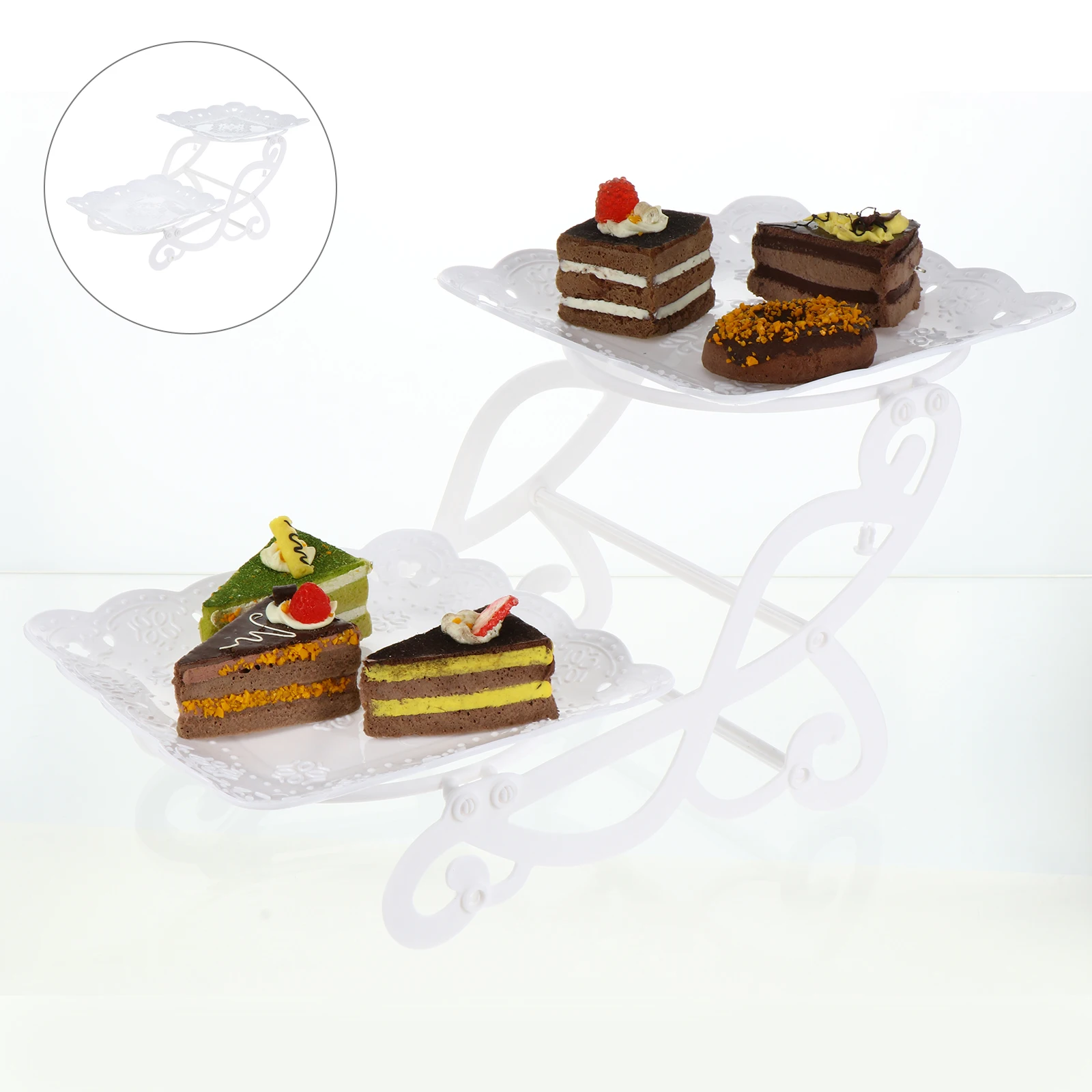 

1pc Cake Stand Dessert Display Rack Cupcake Table Shelf Plastic Reusable Bpa Free Lightweight Portable Snack Holder Stand