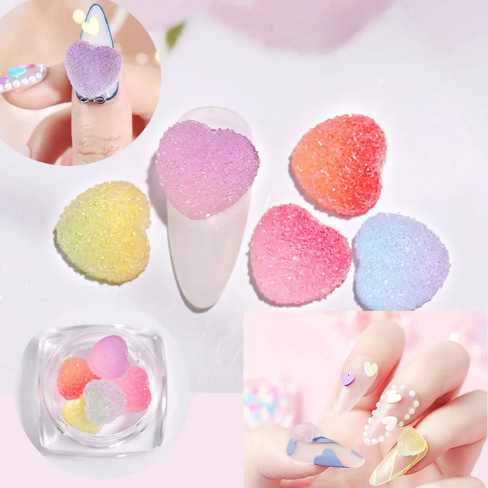 DIY Women Gradient Colorful Nail Tips Acrylic Sweet Candy Manicure Accessories Nail Art Decorations Soft Fudge Designs