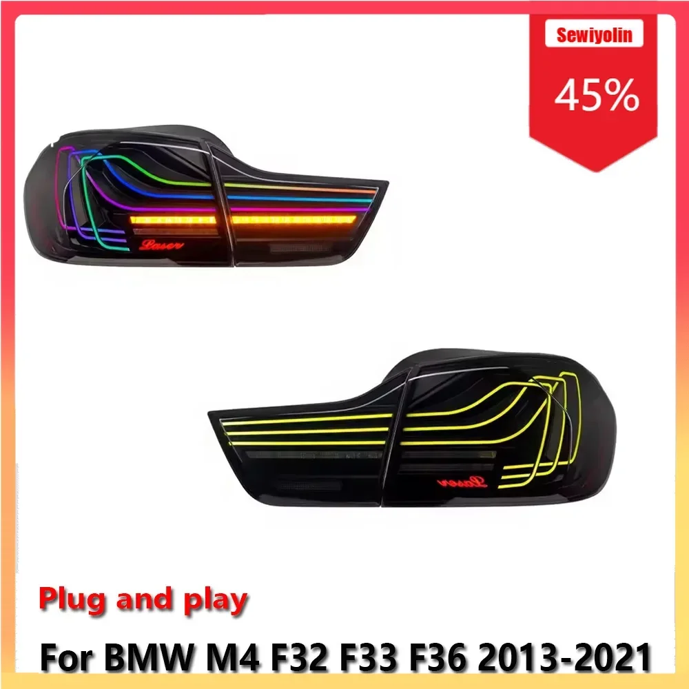 

Car Auto LED Tail Light Assemblies For BMW M4 F32 F33 F36 2013-2021 RGB Fog DRL Brake Turn Signal Lamp Plug And Play