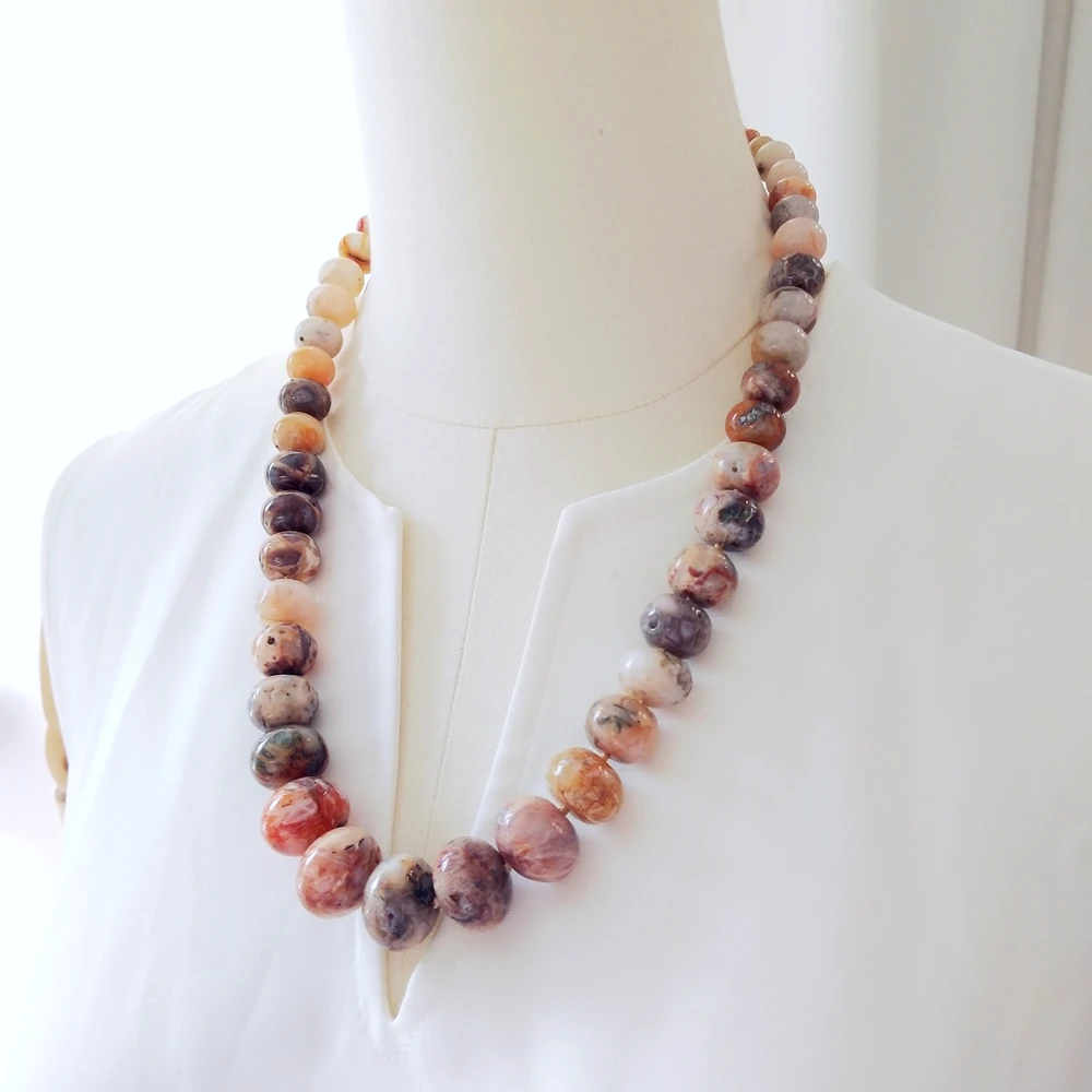 Lii Ji Stone Necklace 60cm Orange Agate Women's Jewelry Gift Elegant Fashionable Gemstone Accessories for Ladies