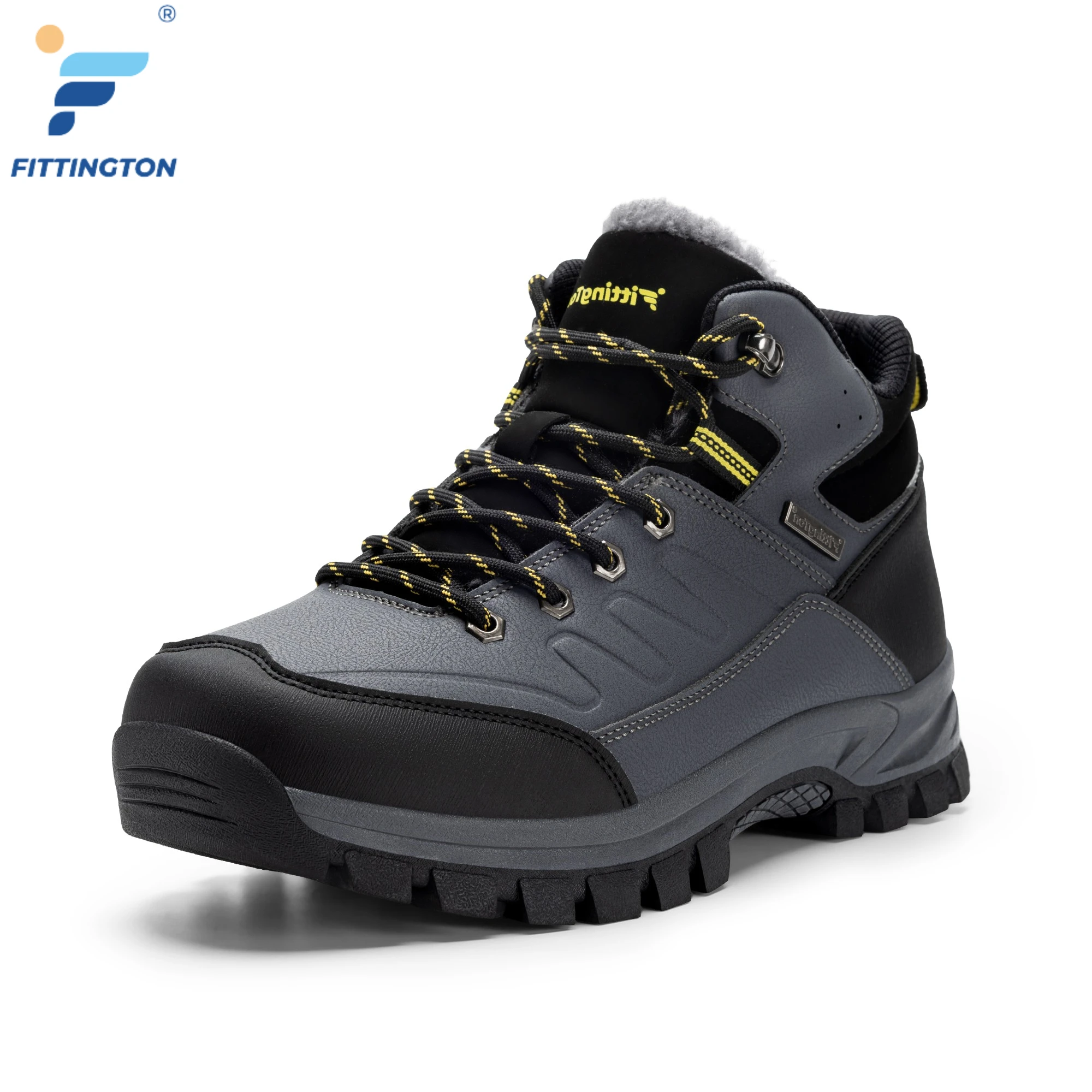 Fittington Wide Toe Men's Winter Boots Fleece Lined Warm Snow Boot Anti‑Slip High‑Top Outdoor Hiking Shoes for Men Suitable -15℃