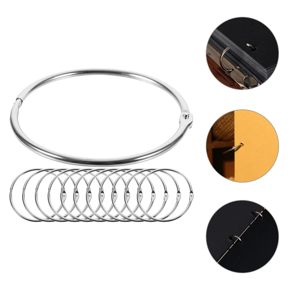 12 Pcs Office Supplies Book Binding Ring Hoop Iron Practical Segmented Binder Rings