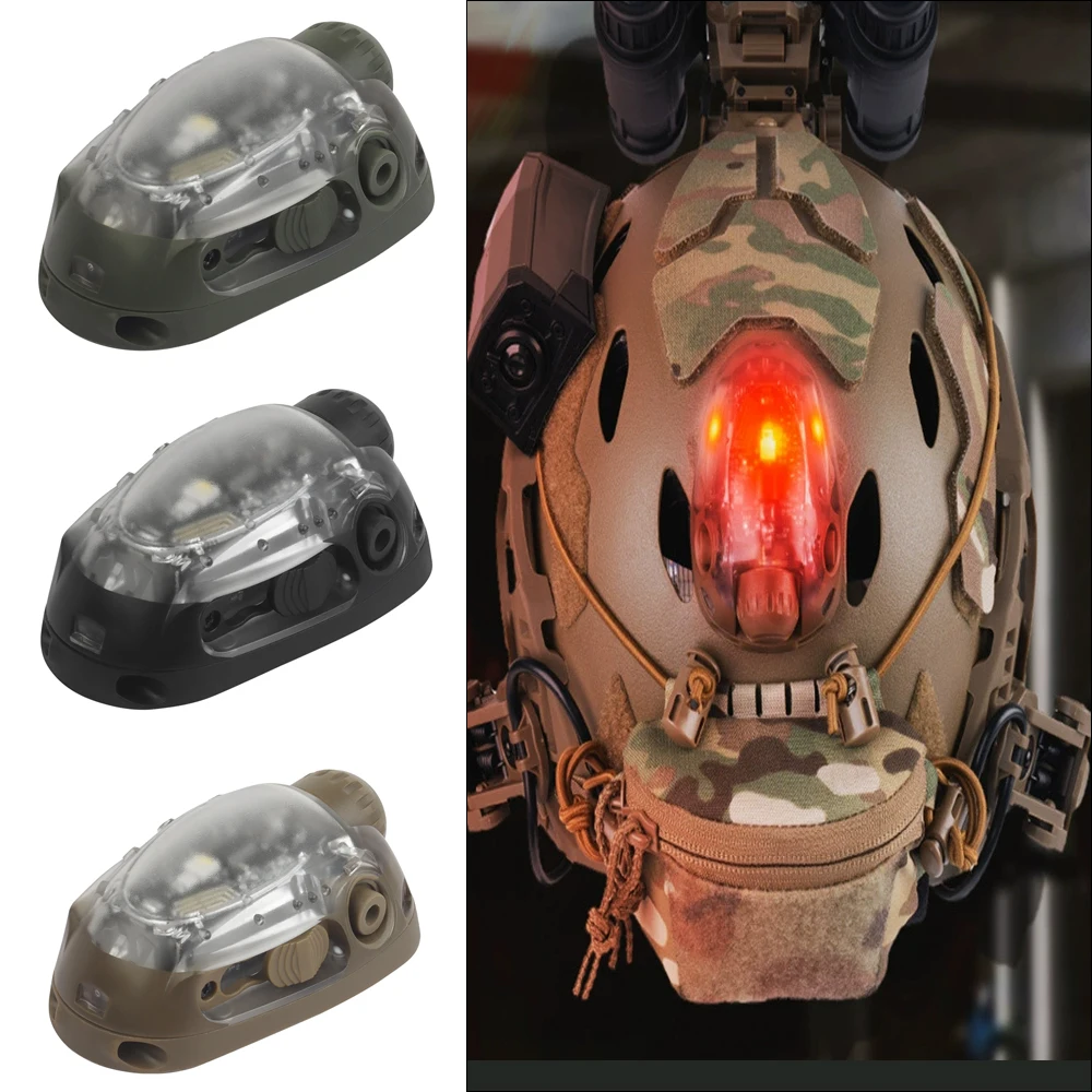 

Tactical Helmet Light Outdoor Cycling Red/Green/Blue/White/IR Strobe Survival Safety Signal Lights Fishing LED Flash Helmet LAMP