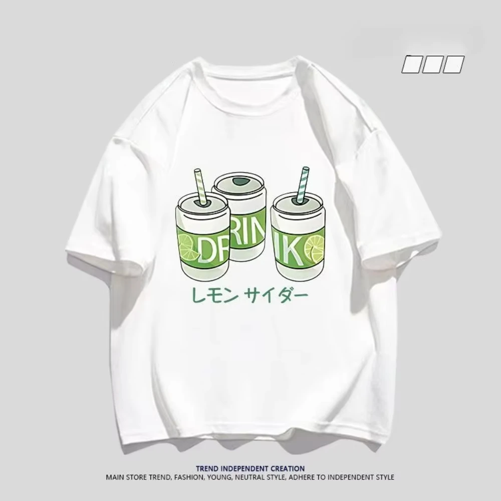 

Хлопковая простая летняя футболка с короткими рукавами для пар, летняя уличная повседневная свободная футболка с половиной рукавов для мужчин и женщин