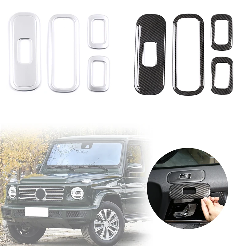 

Car Window Glass Lift Switch Button Control Panel Frame Cover Trim For Mercedes Benz G Class W463 2019-2025 Interior Accessories