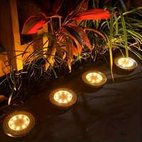 4pcs Solar Outdoor Floor Lights, Each LED Lamp Contains 8 Beads Solar Buried Lights Lawn Garden Lights Garden Street Lights