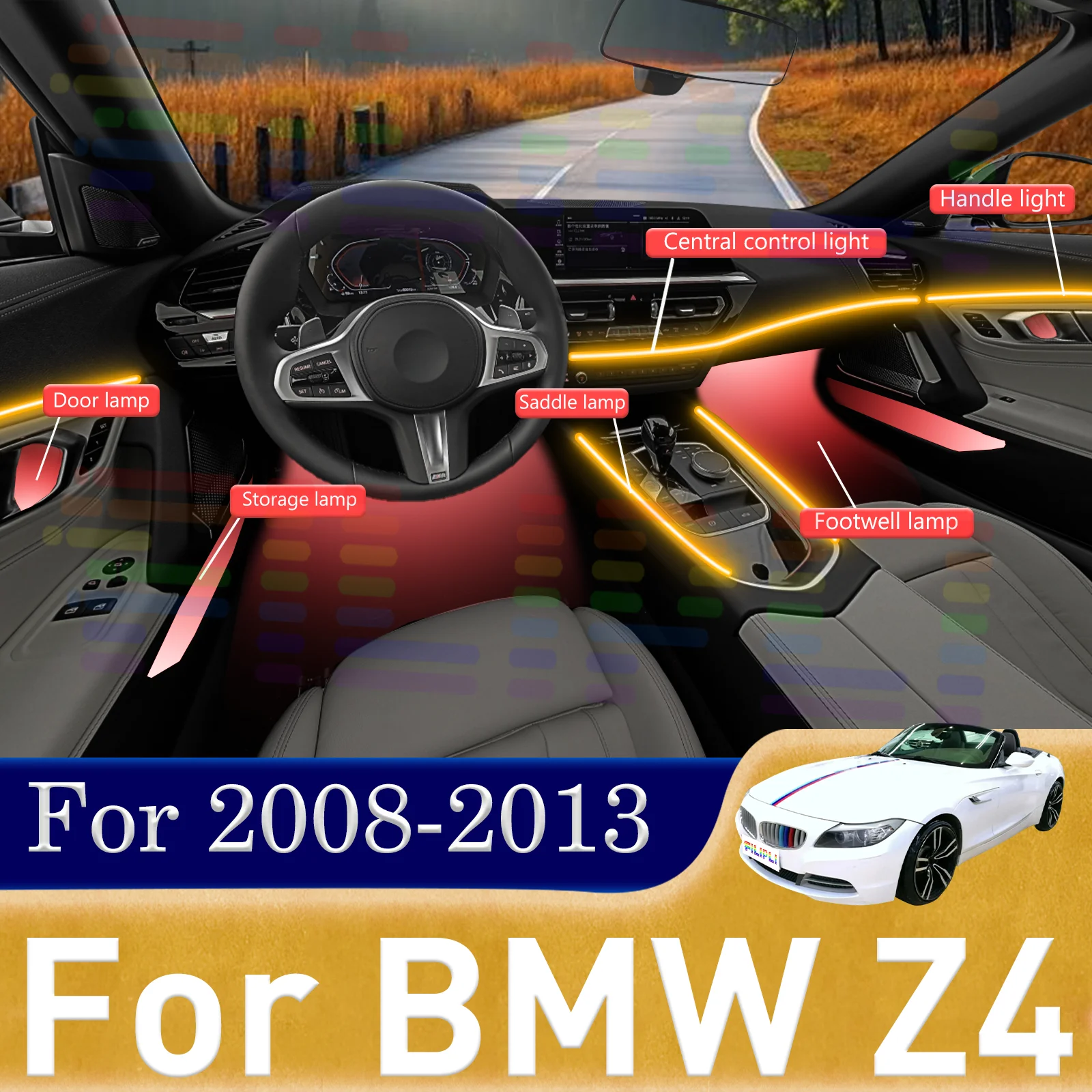 

Для BMW Z4 E89 изысканные светодиодные ленты для внутреннего освещения автомобиля с бесшовным дизайном убежища