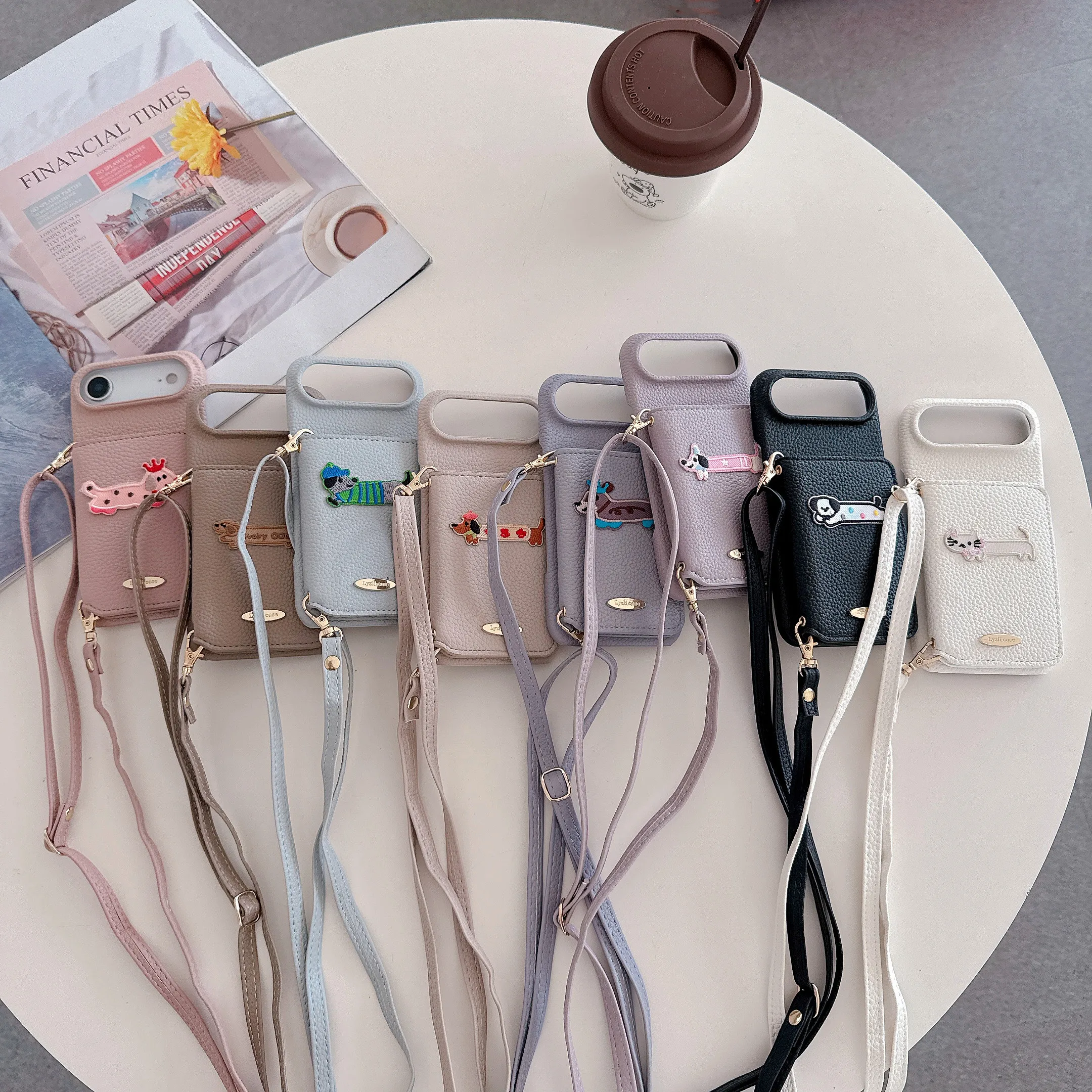 

Кожаный чехол для телефона с карманом для карточек для iPhone, женский кошелек, плечевой ремень, чехол с отделением для iPhone 17, 16, Pro Max 12, 13, 14, 15 Plus