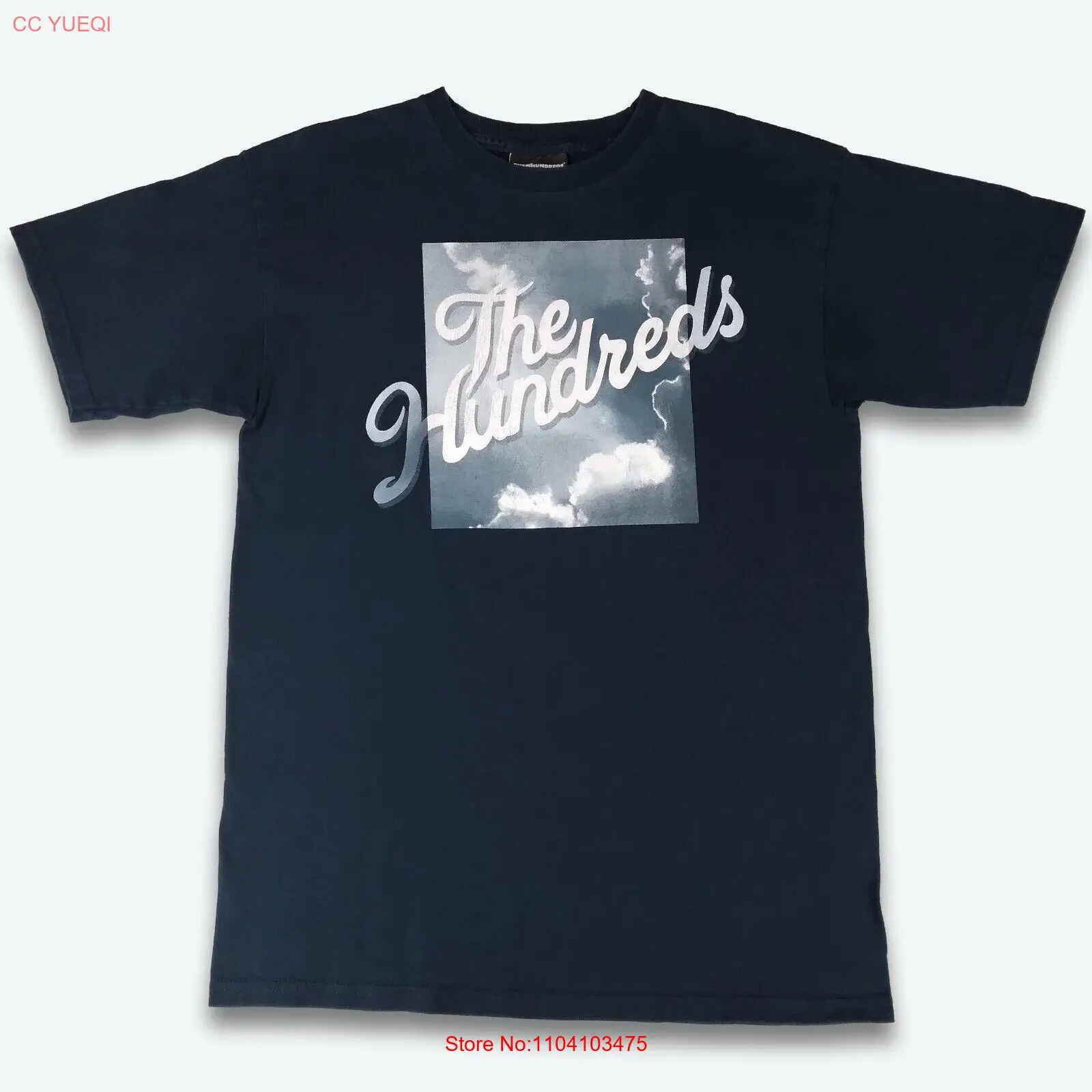 

The Hundreds T-Shirt Mens Medium Blue Clouds Logo Graphics Print Double-Sided