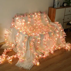 Kahaul Artificial Flowers Pink Cherry Blossom Vine Used for LED Lights Wedding Decoration Room Garden Arches Party Outdoor Decor