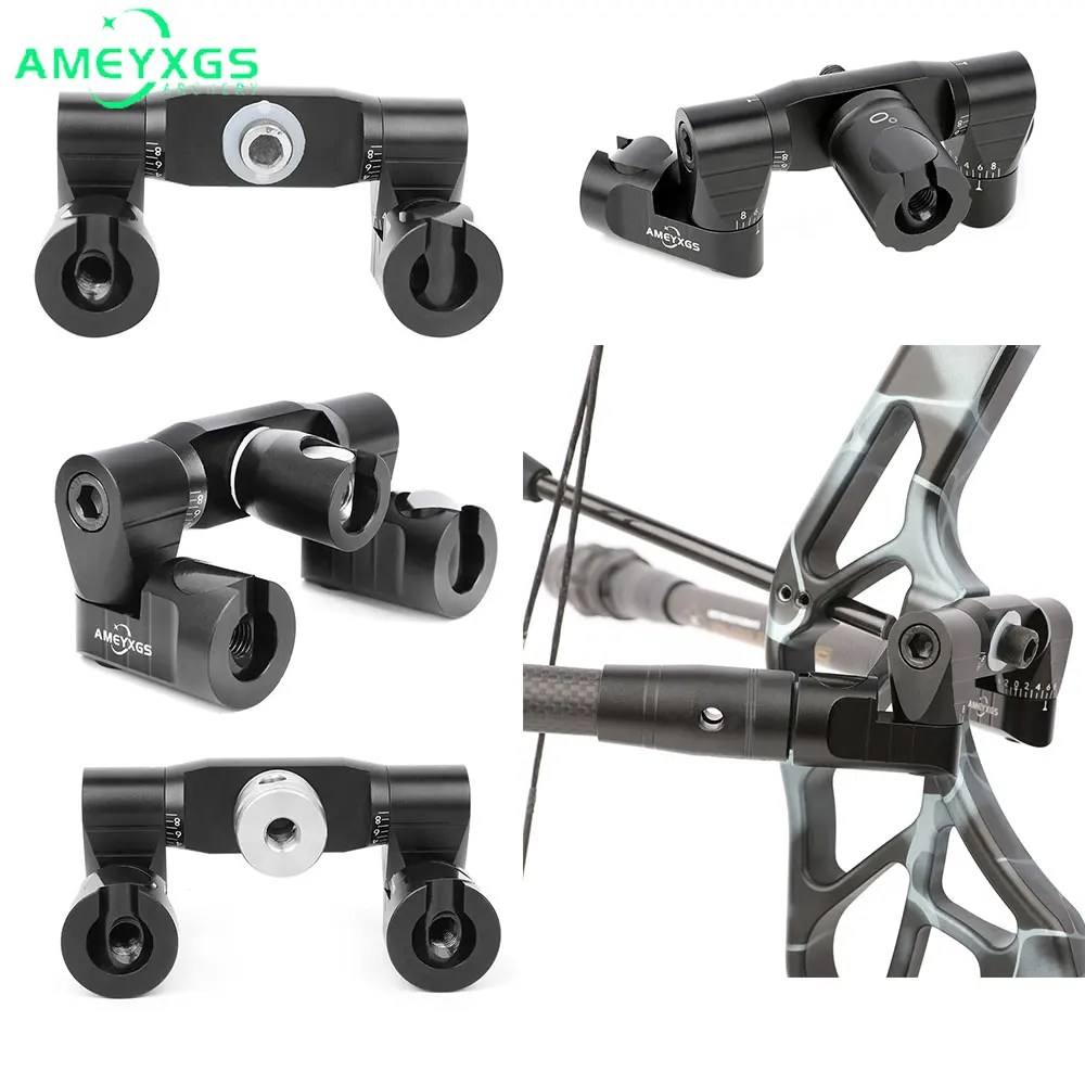 

Archery Compound Bow Double-Sided V Bar Aluminum Alloy Connect Stabilizer Rod V Seat Adjustable for Hunting Shooting Accessory