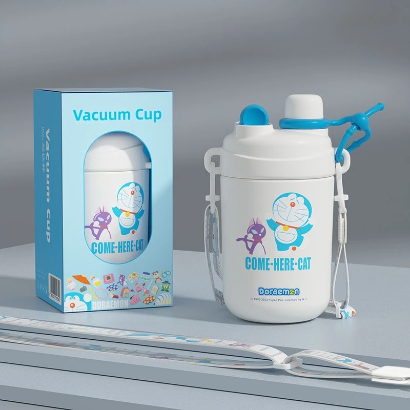 Doraemon Authorized 316 Stainless Steel Insulated Student Straw Ffice Stainless Steel Cup Y2k Fashion Toys Anime Cartoon Frind