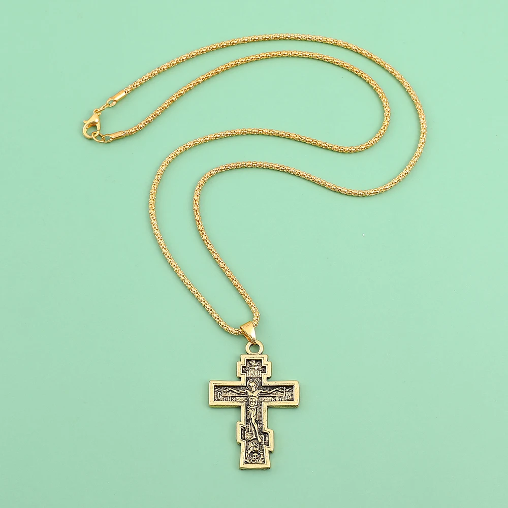 Jesus Cross Men Necklaces Pendant Chain Amulet Vintage New In For Women Fashion Jewelry Gifts Wholesale