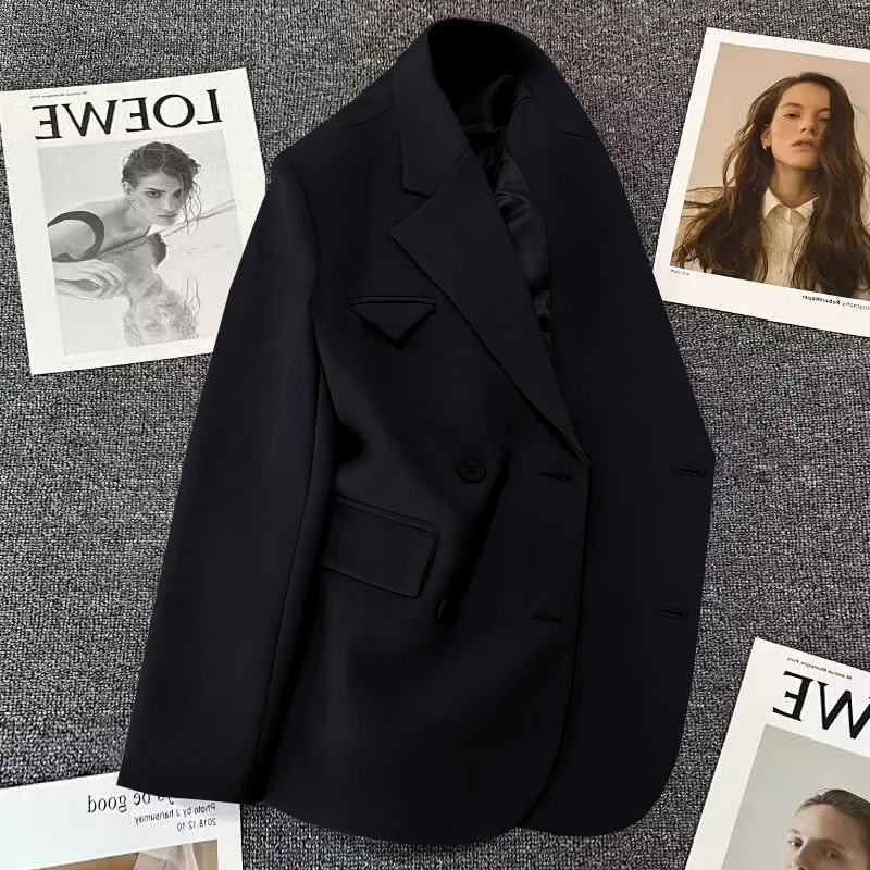 2023 Spring and Autumn Korean Version New Small Fashion Coat Women's Black Advanced Professional Suit Top