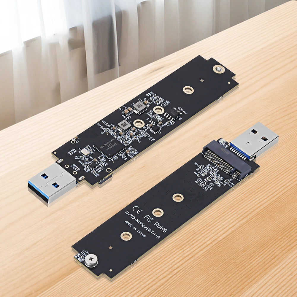 PCIe 기반 M 키 하드 드라이브 리더 10Gbps 듀얼 프로토콜 NVMe SATA M2 SSD 보드, M.2 2230 2242 2260 2280 SSD용 UASP TRIM 지원