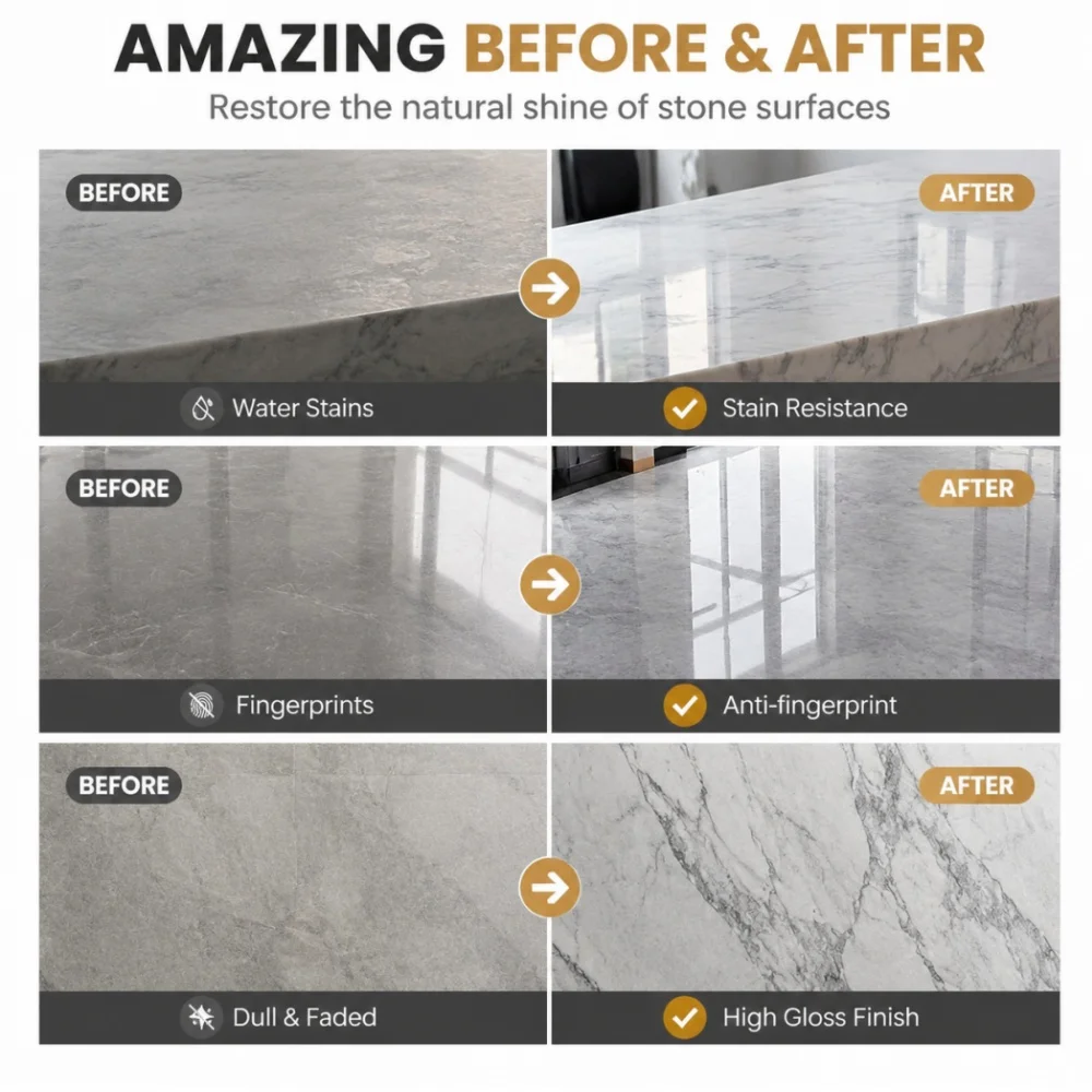 Marble Polishing Paste Stone Scratch Repair Shine Enhancer Cleaning Wax for Quartz Granite Tile Surface Care 100g