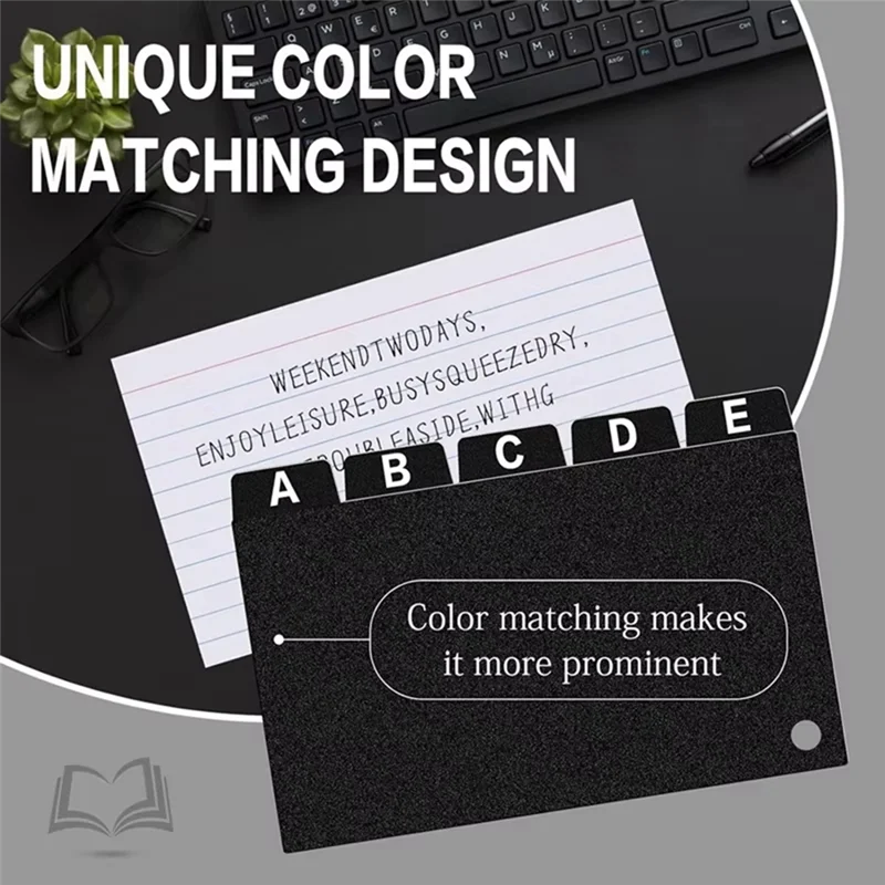 30Pcs Black Index Card Dividers 3X5 Inch, Alphabetical Tabbed Index Card Dividers With Ring Index Card Organizer