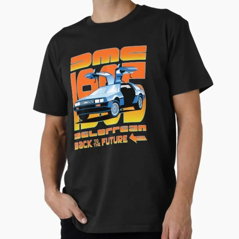 

0324 Back To The Future Retro Sic Fi Gift t shirt Vintage Time Machine DeLorean Graphic Clothes 100% cotton Large size Tops